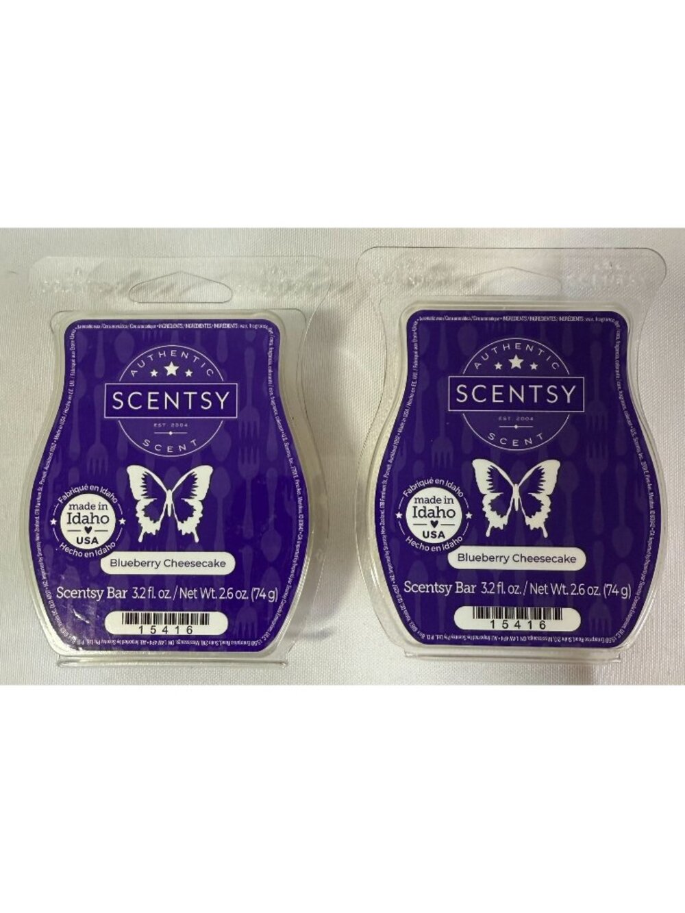 Scentsy Pack of 2 Blueberry Cheesecake Wax Bars NEW